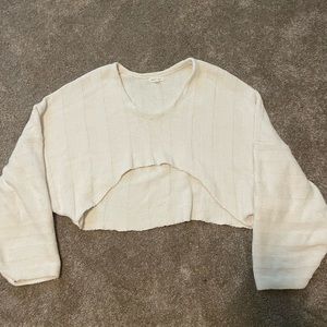 Silence + Noise cropped sweater in cream.